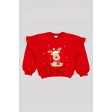 Zippy Otroški bombažen pulover rdeča barva