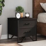 Furnova Nočna omarica 2 kosa črna 40x41x40 cm inženirski les, (21927663) | Shoptok.si