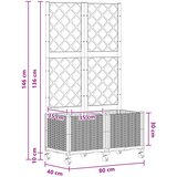  Vrtni saksija s rešetkom i kotačima Bijela 80 x 40 x 146 cm PP | Eponuda.com