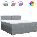 vidaXL Box spring postelja z vzmetnico svetlo siva 200x200 cm blago, (21310403) | Shoptok.si