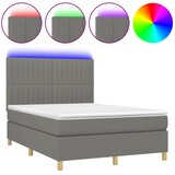  Krevet box spring s madracem LED tamnosivi 140x190 cm tkanina | shoptok.hr