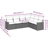  6-dijelni set vrtnih sofa s jastucima crni od poliratana | shoptok.hr