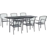  Vrtni set za objed 7 pcs Antracit 212 x 90 x 76 cm - 6-sjedalna | shoptok.hr