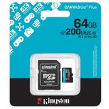 Kingston Memorijska kartica U3 V30 microSDXC 64GB Canvas Go Plus 200MB/s A2 + adapter SDCG4/64GB