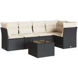  6-dijelni set vrtnih sofa s jastucima crni od poliratana | shoptok.hr