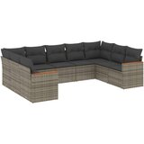  9-dijelni set vrtnih sofa od poliratana s jastucima sivi | shoptok.hr