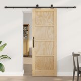 vidaXL Drsna vrata z nastavitvenim kompletom 'ORKDAL'iz masivnega lesa bora | Shoptok.si