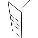  Zid za walk-in tuš Crna 80 x 195 x 0.5 cm Staklo i aluminij | shoptok.hr