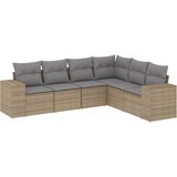  6-dijelni set vrtnih sofa s jastucima bež od poliratana | shoptok.hr