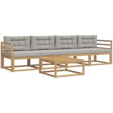  Set vanjskih sofa s jastukom 4 pcs Bijela i svjetlosiva | shoptok.hr