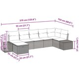  Set od 7 dijelova vrtnog kauča s jastučićima Bež Poli Ratan | shoptok.hr