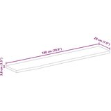 Stolna ploča sa živim rubom 180x20x3 8cm od masivnog drva manga | shoptok.hr