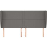  Uzglavlje s ušima sivo 203x23x118/128 cm od umjetne kože | shoptok.hr