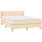  Krevet s oprugama i madracem krem 140x200 cm od tkanine | shoptok.hr