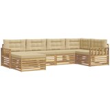 vidaXL Zunanja garnitura za sedenje 6 pcs Bela in bež Poliester, (5000280895) | Shoptok.si
