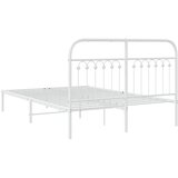  Metalni okvir za krevet s uzglavljem bijeli 135x190 cm | shoptok.hr