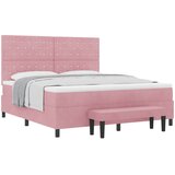  Krevet s opruga kutije Ružičasta 200 x 180 cm Baršun | shoptok.hr