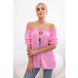 Kesi Spanish blouse with decorative sleeves light pink Cijene