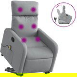 Maison Chic masažni naslanjač - Relax naslanjač s funkcijo vstajanja svetlo sivo blago, (22134257) | Shoptok.si