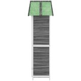 vidaXL Vrtna lopa za orodje siva 89x52,5x175 cm trdna borovina | Shoptok.si