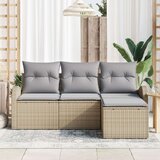 Set od 4 komada vrtnog kauča s jastučićima Bež Poli ratan | shoptok.hr