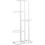 VidaXL Stojalo za rože 5-nadstropno 43x22x98 cm bela kovina Slike