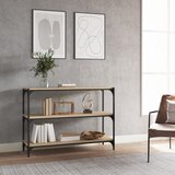TV ormarić boja hrasta 100x33x70,5 cm konstruirano drvo i čelik | shoptok.hr