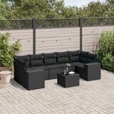  8-dijelni set vrtnih sofa od poliratana s jastucima crni Crna 83 x 62 x 69 cm | Shoptok.si