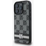 Dkny PU Leather Checkered Pattern and Stripe iPhone 16 Pro Black Ovitek za telefon Vijolična | Shoptok.si