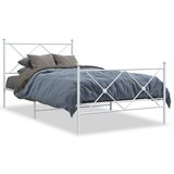 Furnova Kovinski posteljni okvir z vzglavjem in vznožjem bel 100x190 cm, (21936903) | Shoptok.si