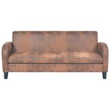 Maison Chic kavč - Sofa - Kanape trosed umetni semiš rjave barve, (21726633) | Shoptok.si