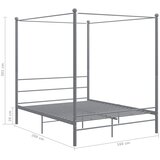  Okvir za krevet s nadstrešnicom sivi metalni 160 x 200 cm | Eponuda.com