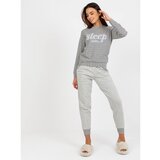 Fashion Hunters Gray two-piece pajamas with patches Cene