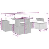  6-dijelni set vrtnih sofa s jastucima bež od poliratana | shoptok.hr