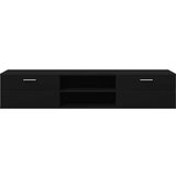 vidaXL TV omarica s predalom Črna 150 x 39 x 30 cm Konstruiran les | Shoptok.si
