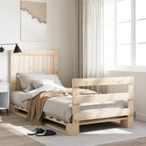 vidaXL Okvir kreveta s uzglavljem 90 x 200 cm od masivne borovine | shoptok.hr