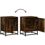 vidaXL Nočna omarica dimljeni hrast 40x31x50 cm inž. les in kovina | Shoptok.si