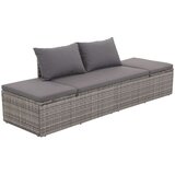 vidaXL ležaljka za sunčanje siva 195 x 60 cm poliratan | shoptok.hr
