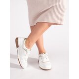 Shelvt White and gold platform sneakers | shoptok.hr
