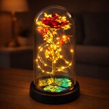 Eternal Rose In Glass Crystal Dome LED Lighting Red 21x11cm | Shoptok.si