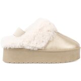 Shelvt Golden boots a'la snow boots with white fur Cene