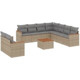 Maison Chic Seti vrtnega pohištva - Vrtna garnitura - Vrtni pohištvo set 10-delna z blazinami bež poli ratan, (21818032) | Shoptok.si