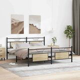 Metalni Kovinski posteljni okvir brez vzmetnice sonoma hrast 183x213 cm, (21829081) | Shoptok.si