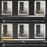  Kupaonsko zidno LED ogledalo s funkcijom protiv zamagljivanja 60x80x4 cm | shoptok.hr