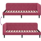  Kutni okvir kreveta Vinska crvena 90 x 200 cm Baršun | shoptok.hr