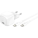 Paket hitrega omrežnega polnilnika USB-C 30W Power Delivery in PPS z 1m kablom USB-C, Bela, (5000190847)