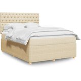  Krevet s oprugama i madracem krem 140 x 190 cm od tkanine | shoptok.hr