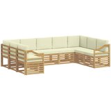  Sekcijska garnitura s jastukom 9 pcs Bijela i krem Poliester | Eponuda.com