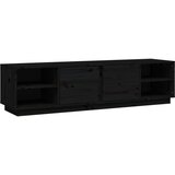 Maison Chic TV omarica - TV enota - Televizijska omarica črna 156x40x40 cm trdna borovina, (21700634) Cene