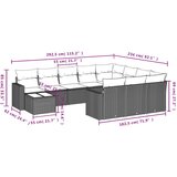  11-dijelni set vrtnih sofa od poliratana s jastucima sivi | shoptok.hr